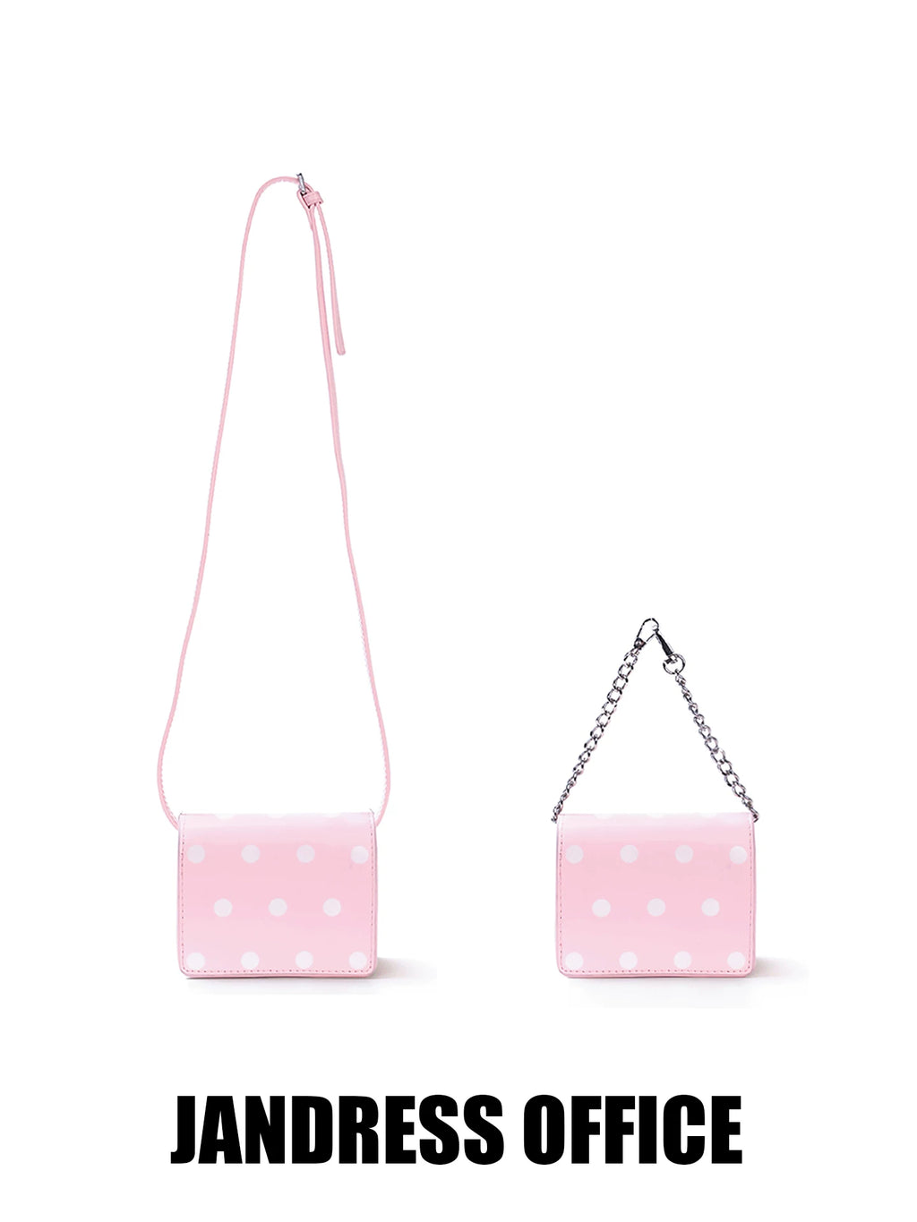 JANDRESS White Polka-Dot Faux Leather Crossbody Coin Purse