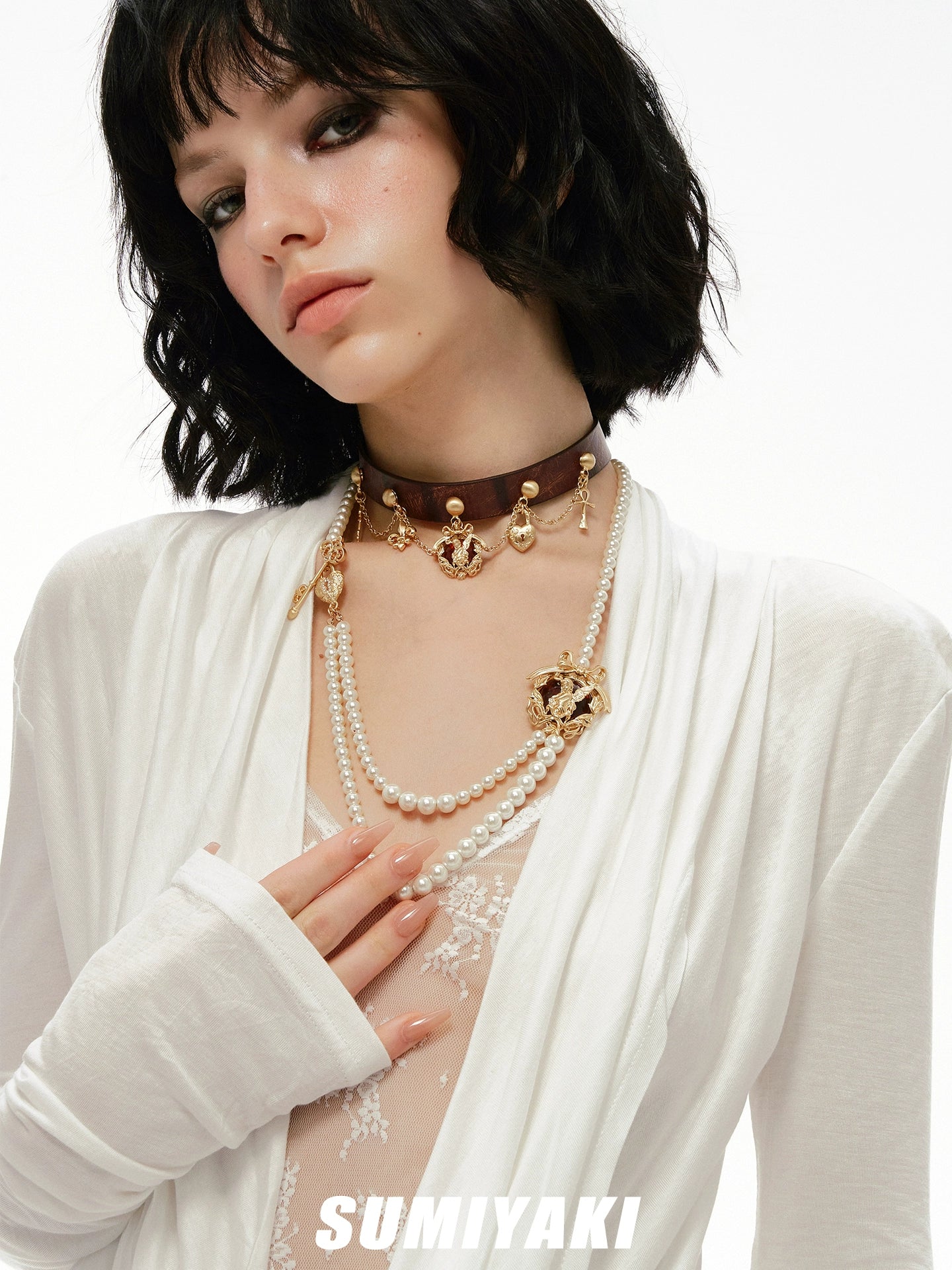 SUMIYAKI Pearl Long Vintage Necklace