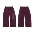 WANNA LAB Mountain Leopard Print Loose Wide-Leg Sweatpants