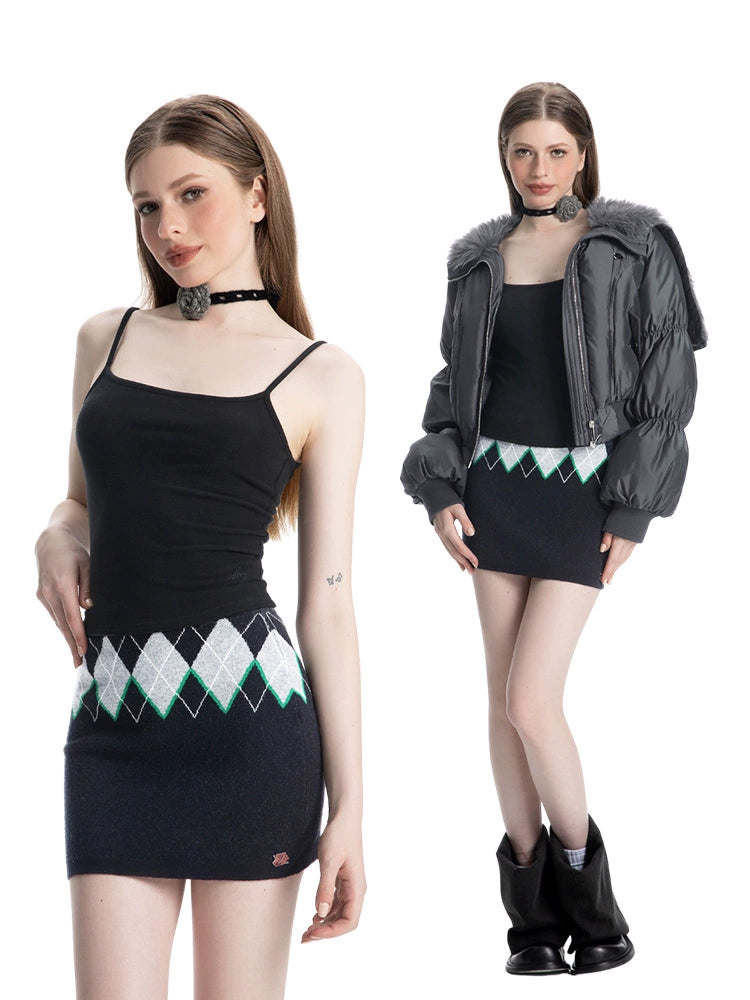 ABMY American Rhombus Knitted Hip Skirt