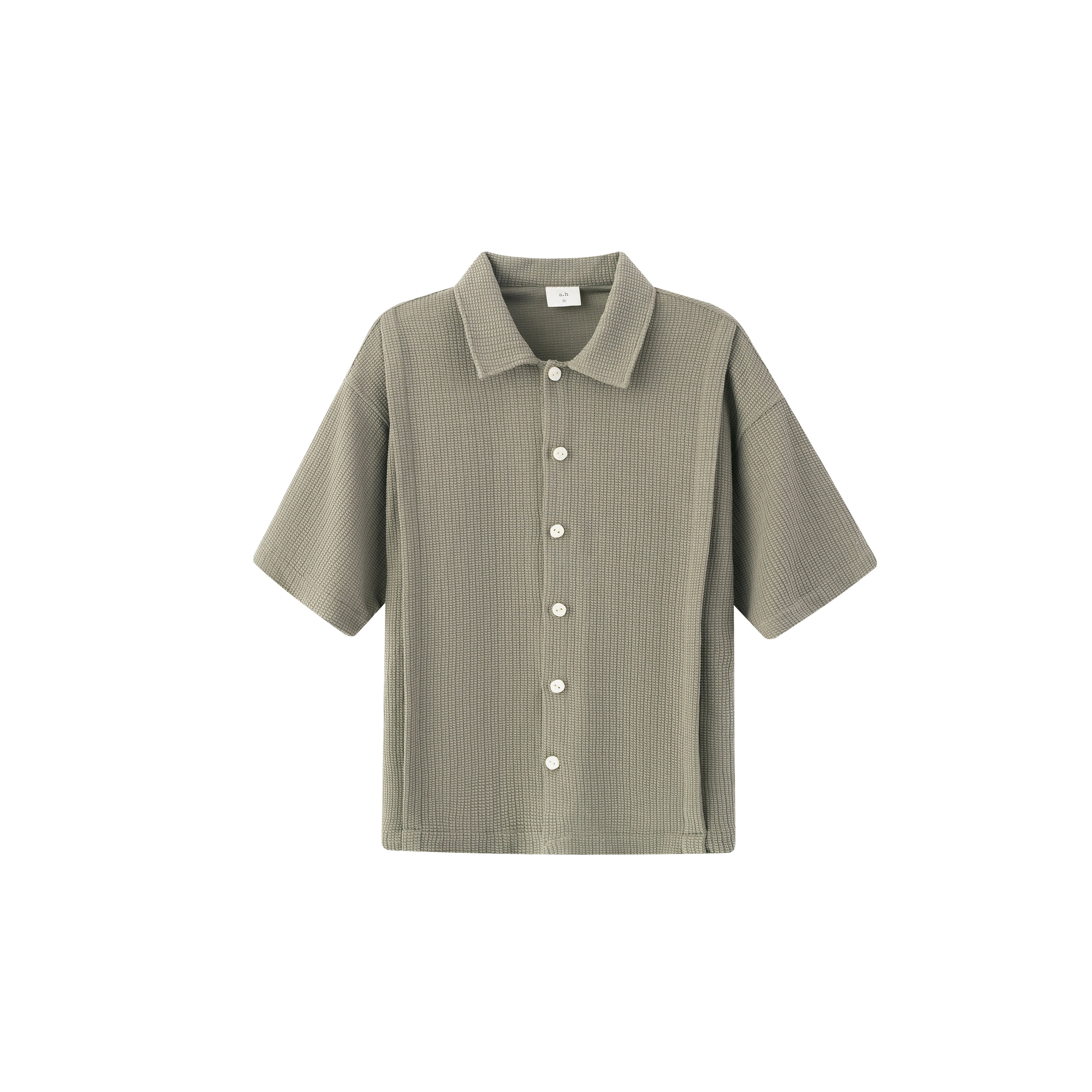 Anniehall Knitted Cardigan Checked Short Sleeve Shirt