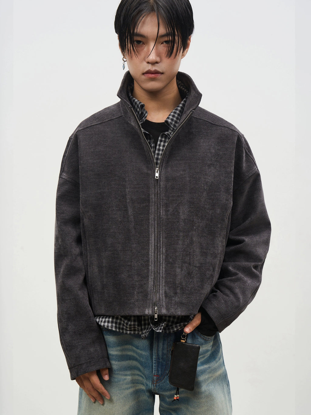 SOUTH FISH Cadet Jacket Brushed Texture Stand Collar