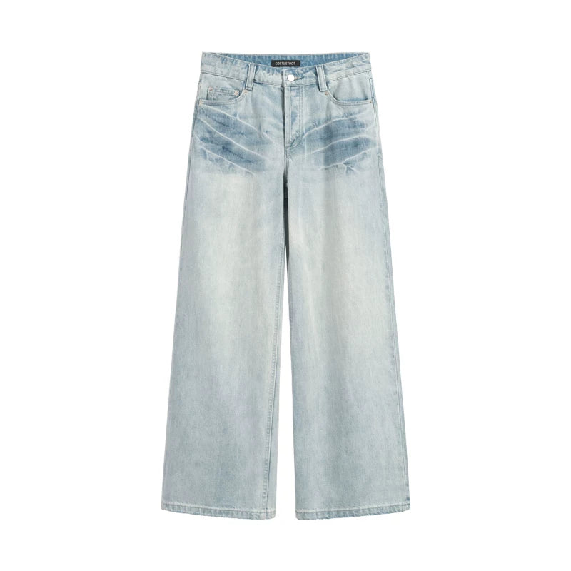 COSTUSTOOT Faded Straight Loose Jeans