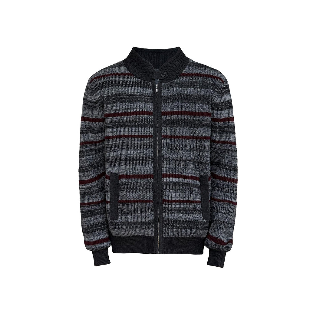 JCAESAR Organ Striped Knit Cardigan