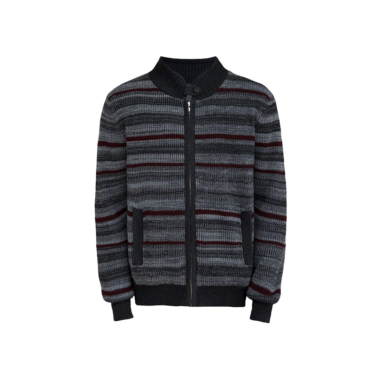JCAESAR Organ Striped Knit Cardigan