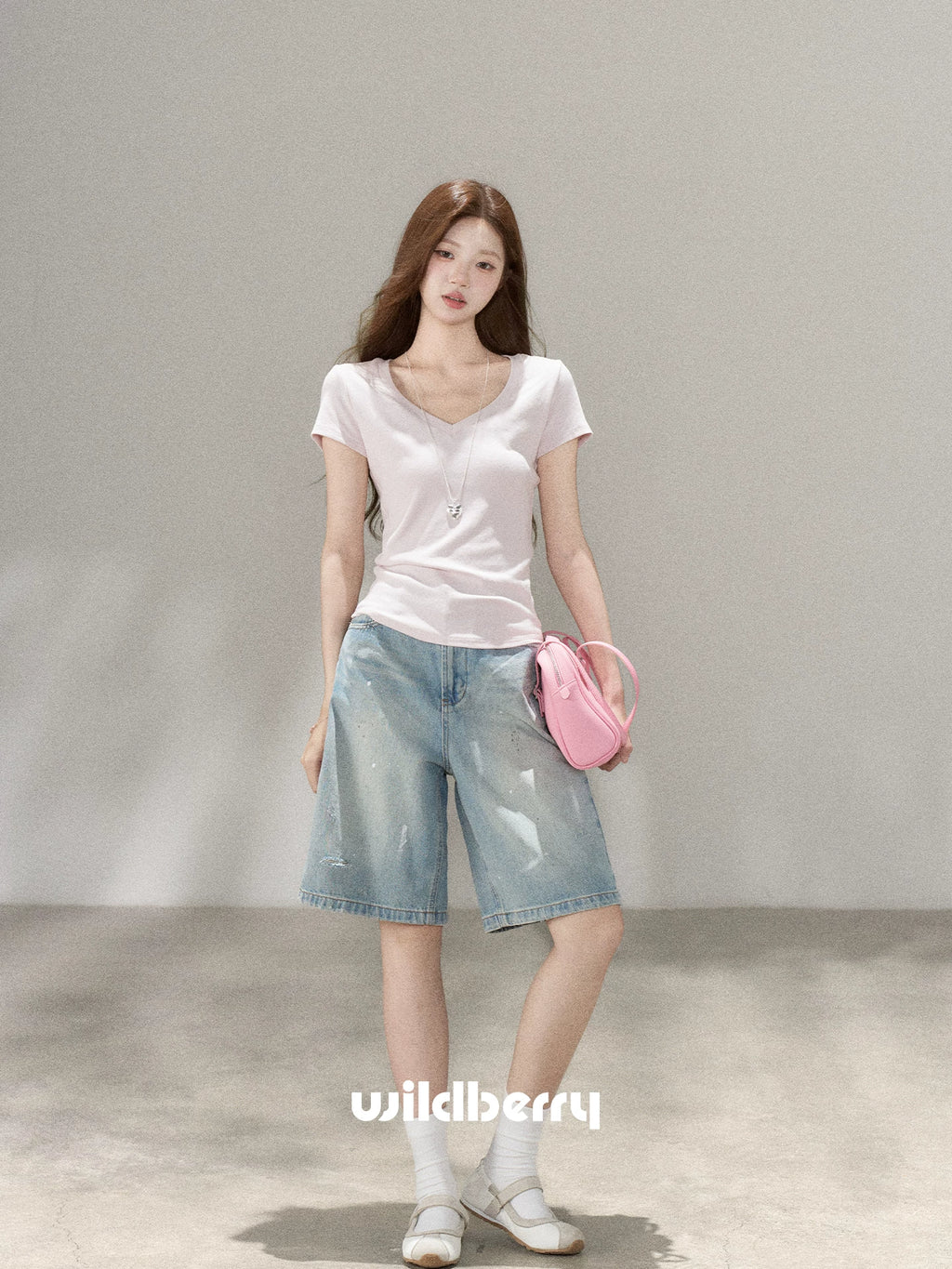 Wildberry V-Neck Slim Fit Tee