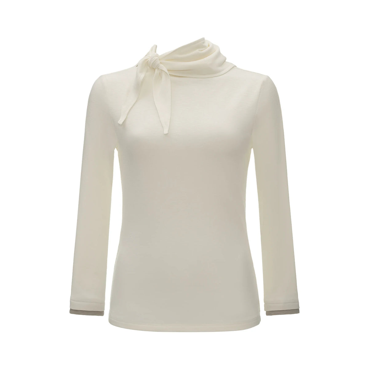 MAMC Soft Drape Tie-Front Long-Sleeve Top