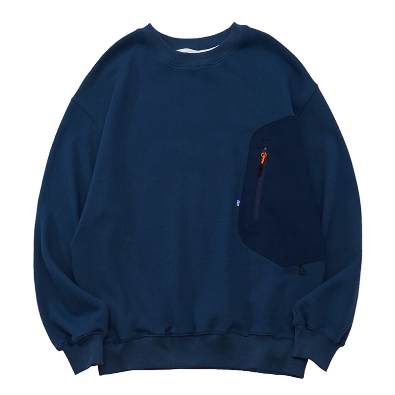 Battles Stitching Zipper Pocket Thick Needle Embroidered Sweater