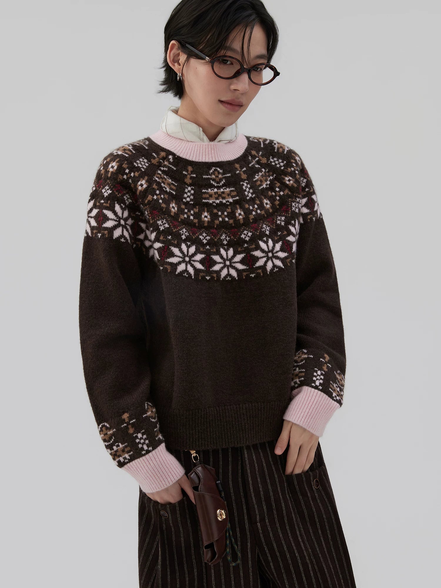 Sameuoo Casual Versatile Jacquard Sweater