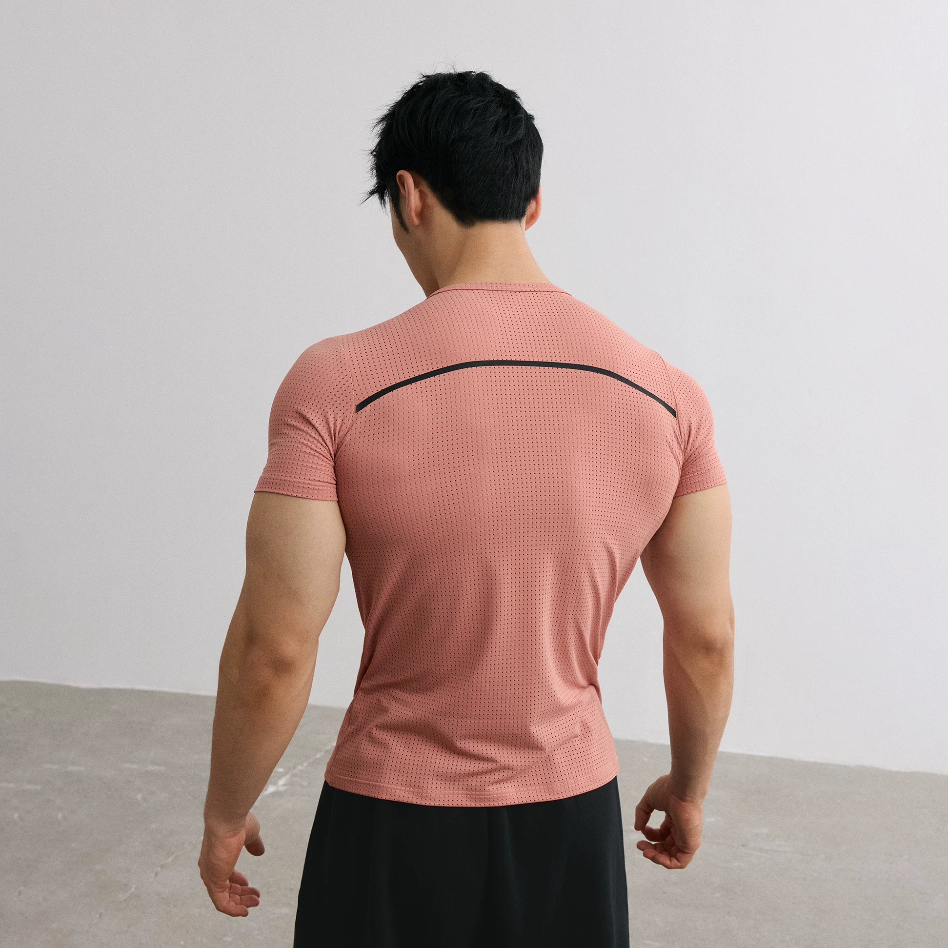 AFTERGLOW Mesh Taped Logo 210g Breathable Slim Fit Tee