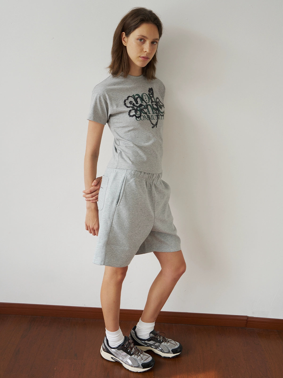 NOSD Casual Short Shoulder "Hand Painted Flower" Tee