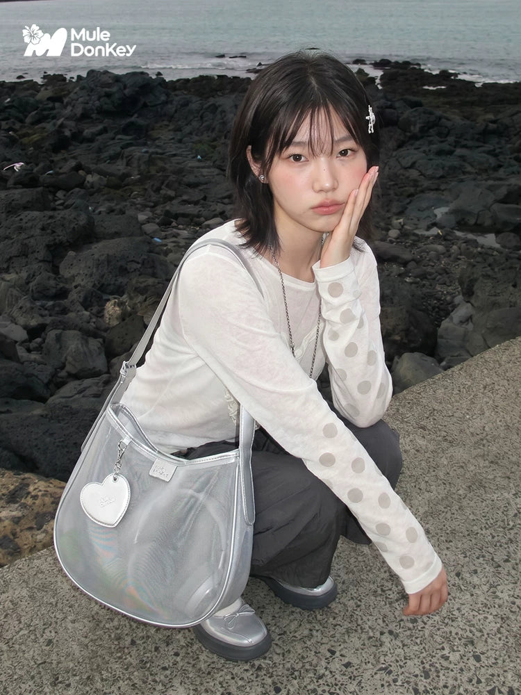 Mule Donkey Silver Mesh Magnetic Snap Tote Bag