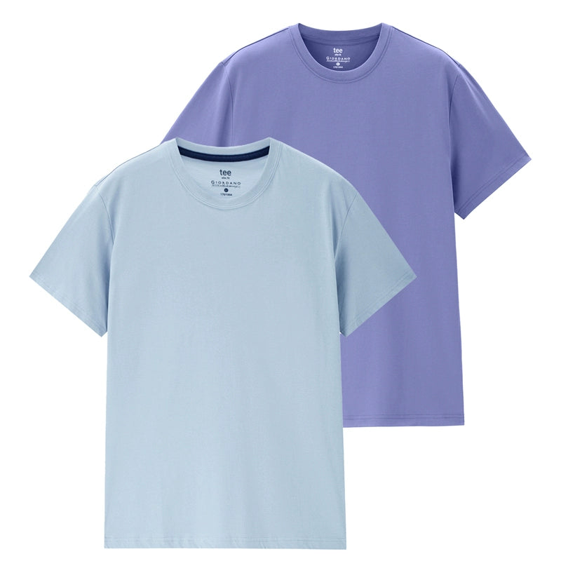 Giordano -Pack Solid Cotton Crew Neck Tee