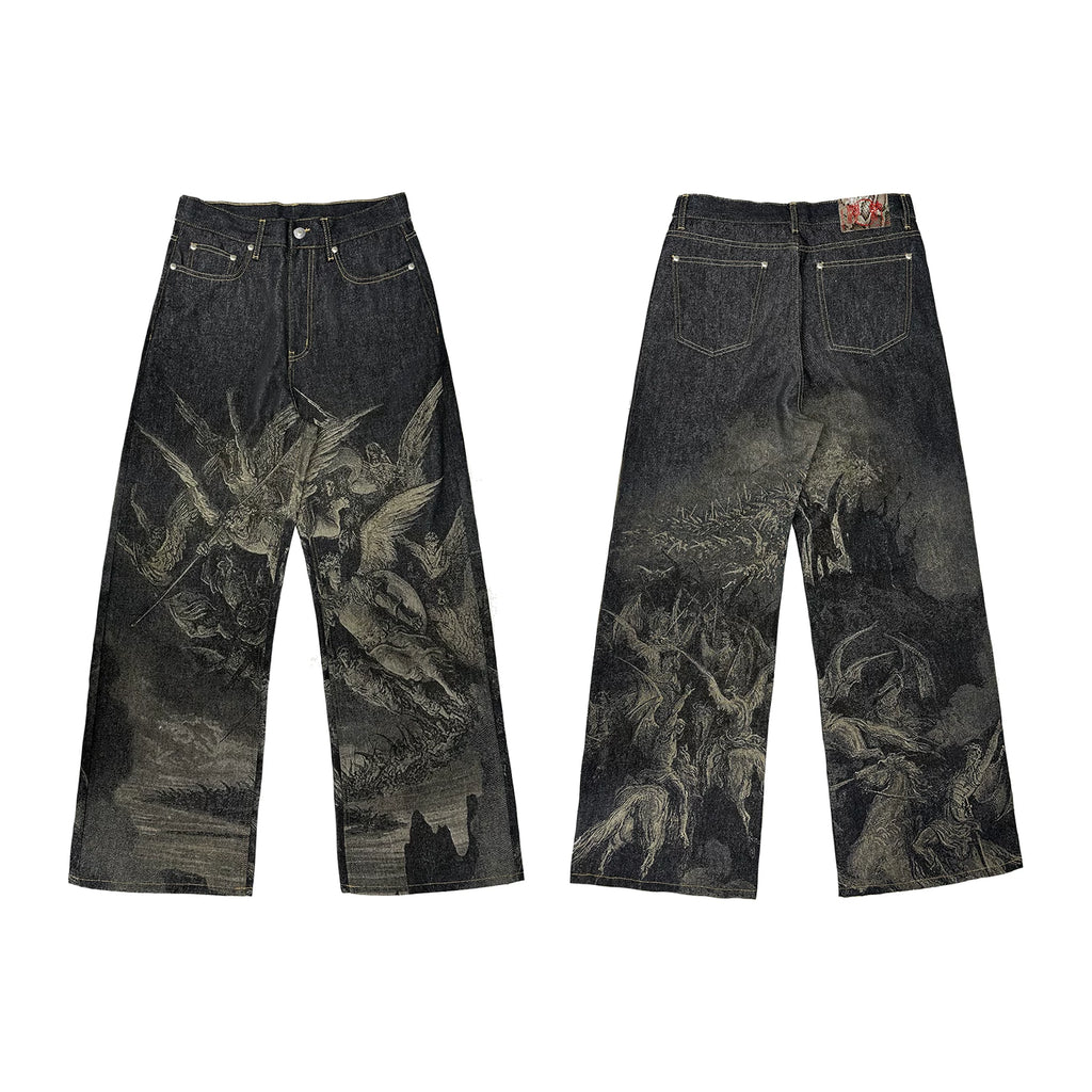 WANNA LAB Paradise Lost Baggy Raw Denim Jeans