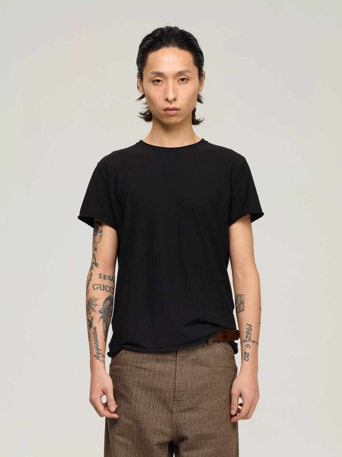 INSAIT Sheer Cozy High-Twist Cotton Breathable Cropped Tee