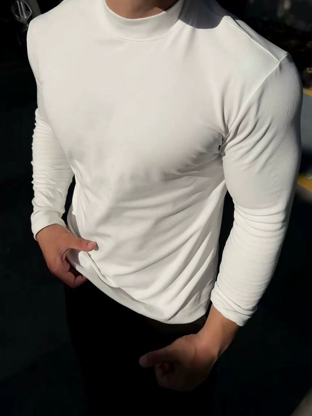 GTAL Waist-Slimming Half-Turtleneck Long-Sleeve Tee