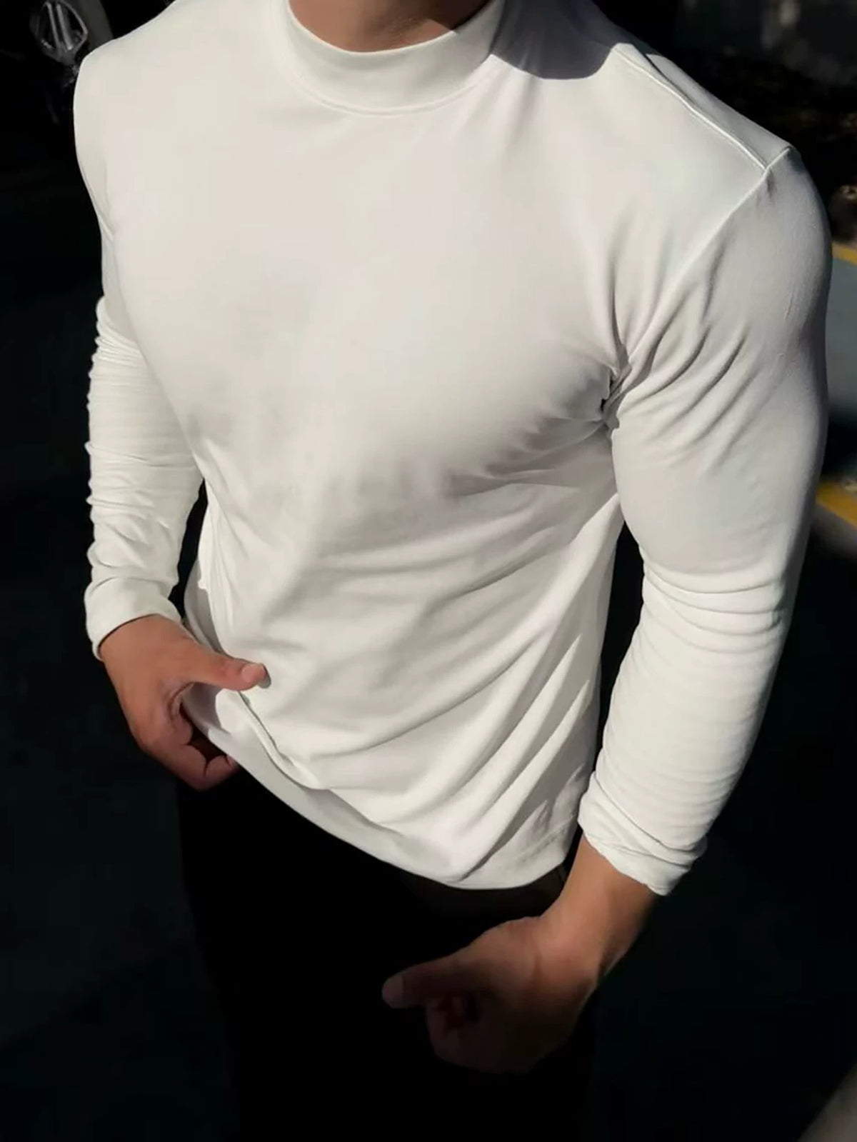 GTAL Waist-Slimming Half-Turtleneck Long-Sleeve Tee