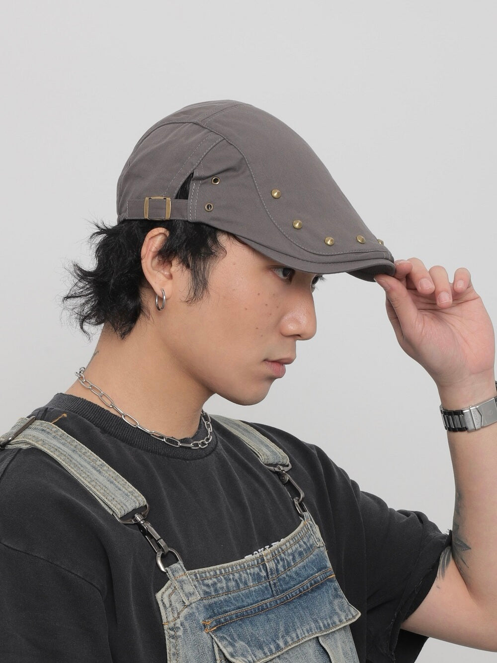 WORLDWIDE Korean Niche Retro Rivet Beret