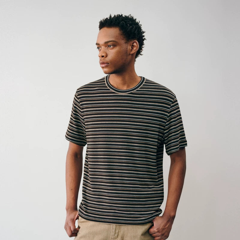 NONRADICAL Multicolor Stripe Breathable Crew Neck Tee