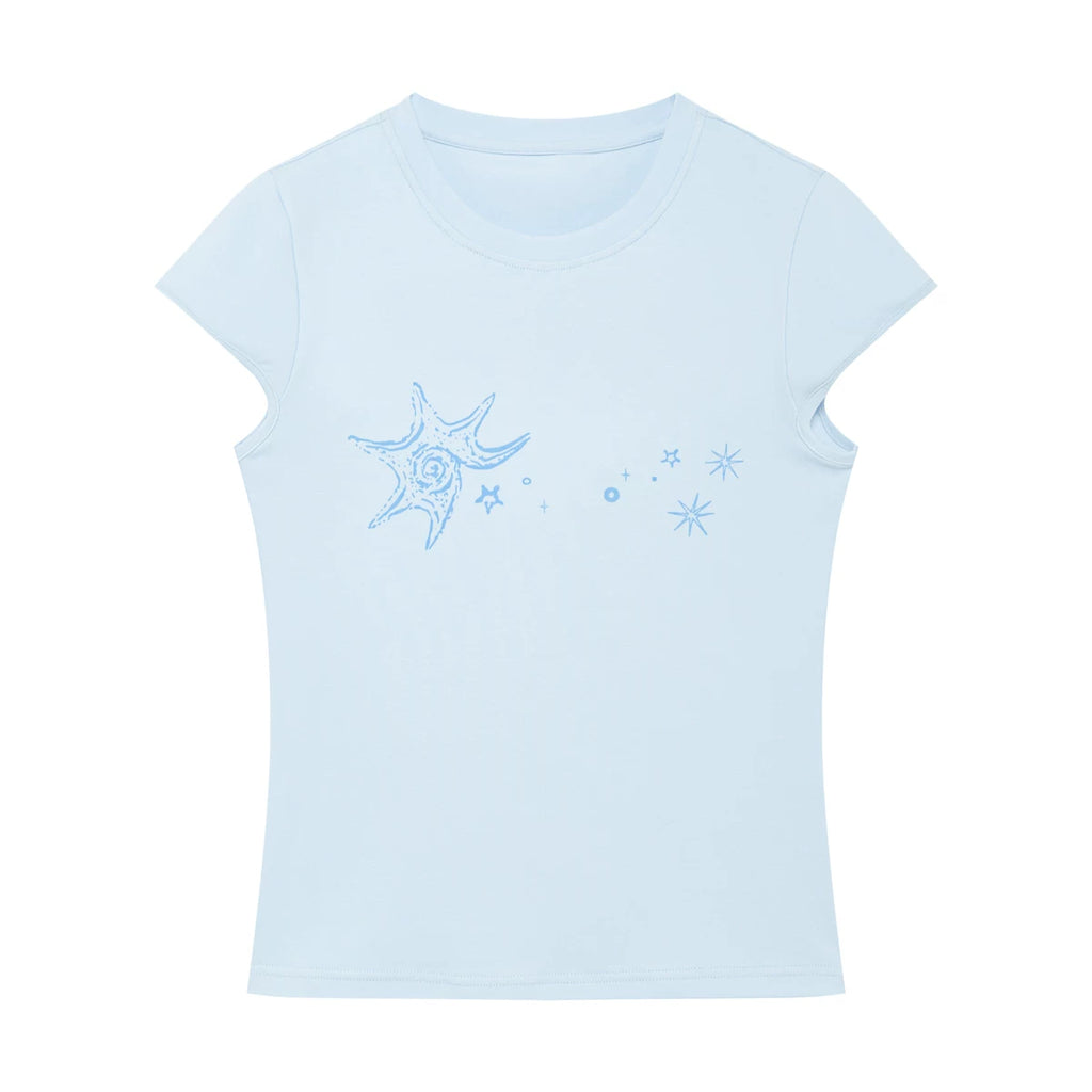 Yawhat Shell Print Fitted Tee