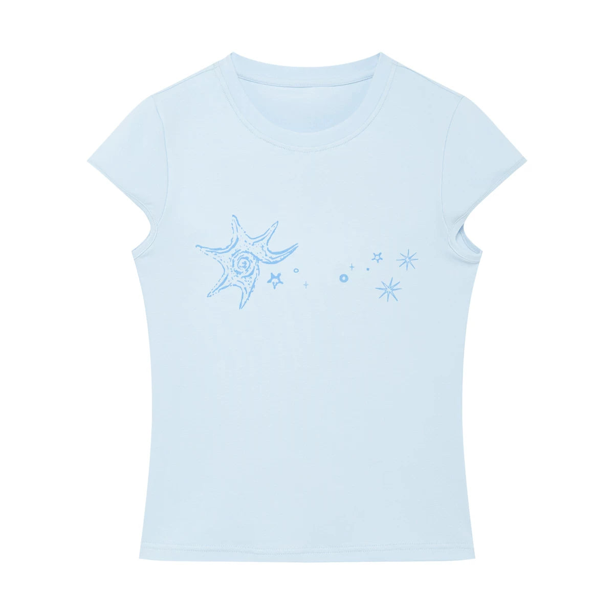 Yawhat Shell Print Fitted Tee