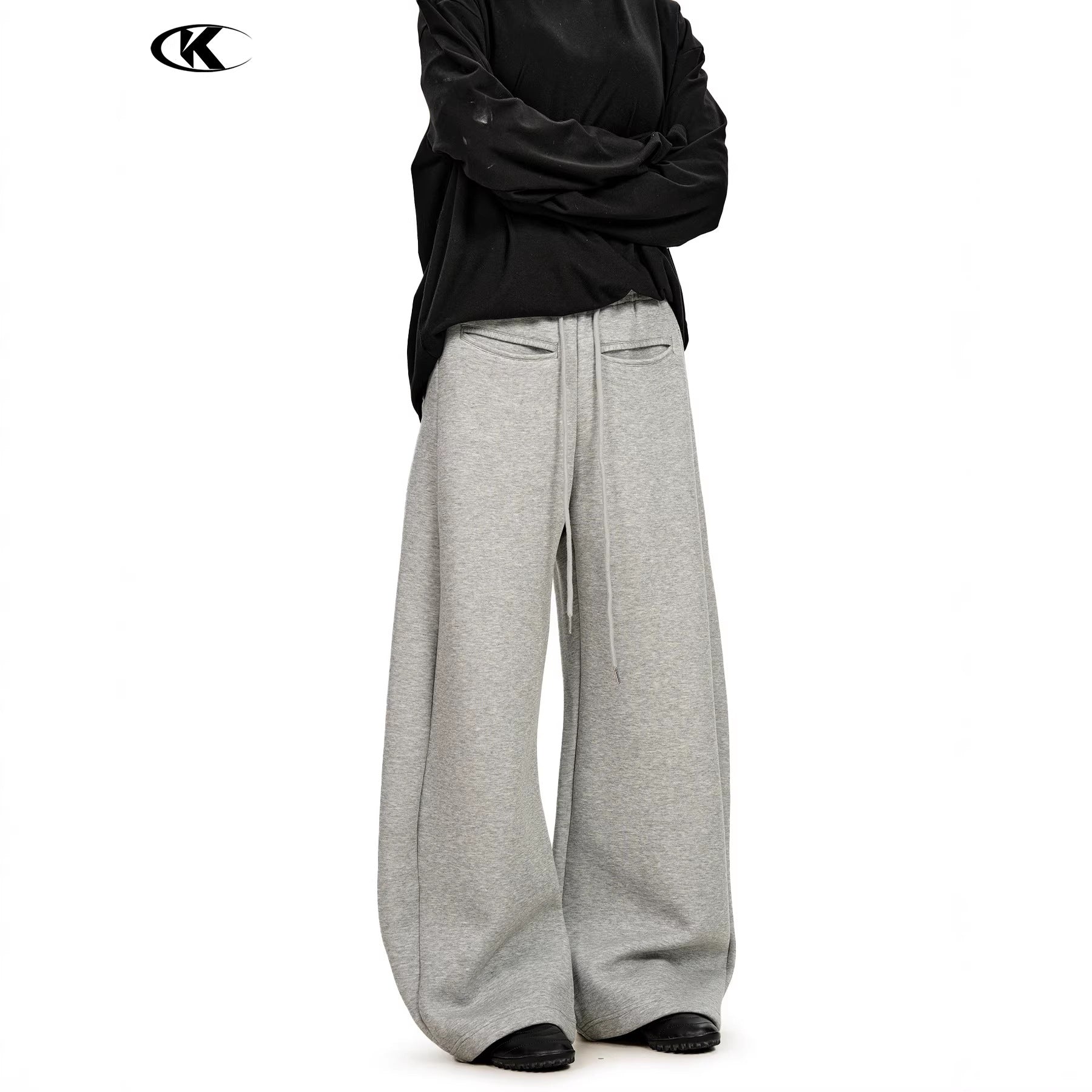 11KN Vintage Loose Lazy Wide Leg Straight Sweatpants
