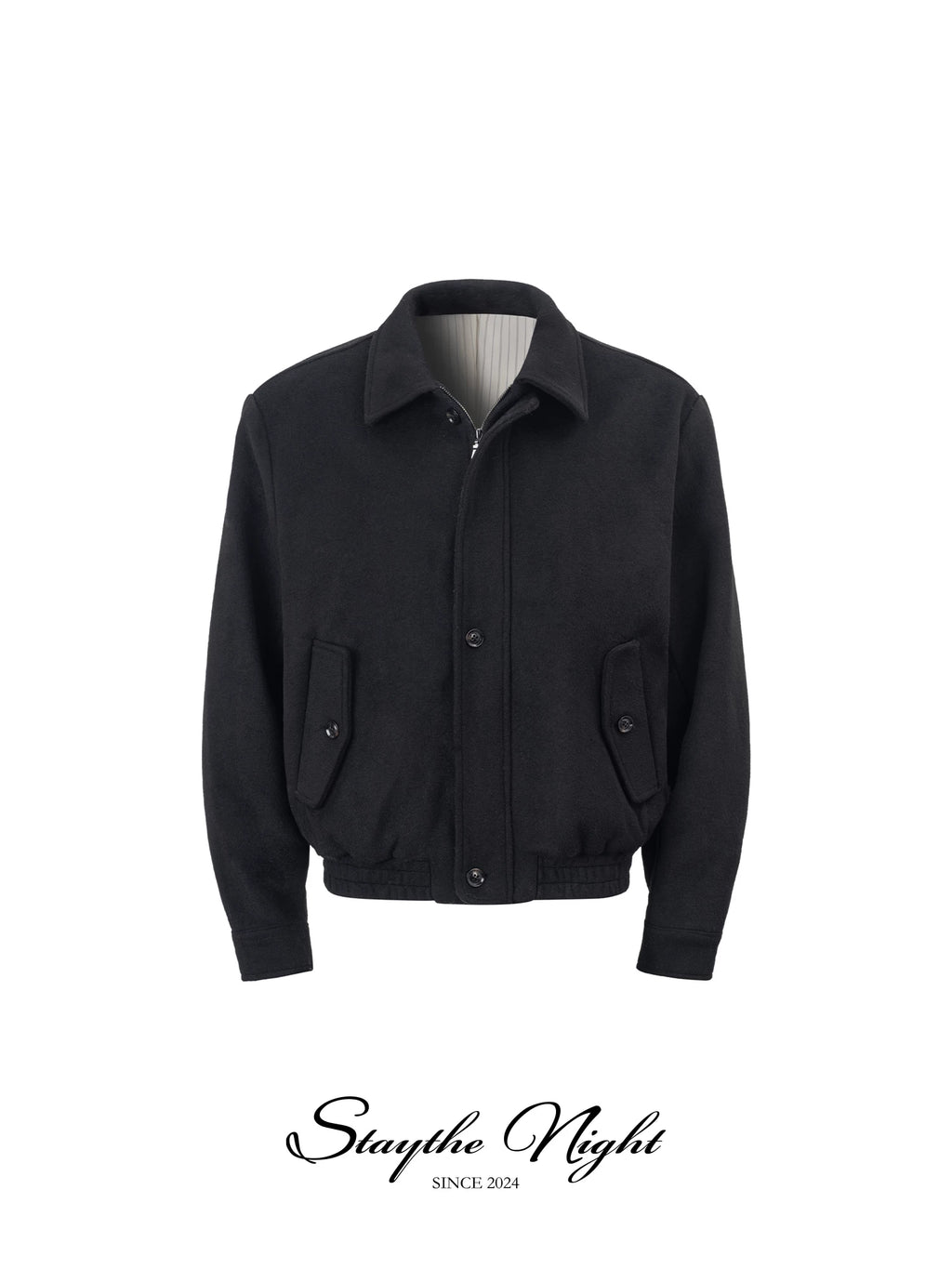 Stay the Night Fleece Striped Front Shoulder Zip Jacket