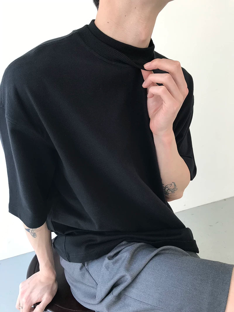 COLN Half-Turtleneck Breathable Relaxed Tee