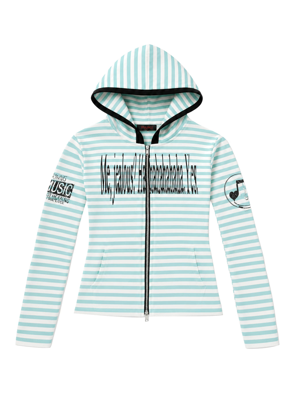 PAIKI Music Antidote Striped Zip-Up Hoodie