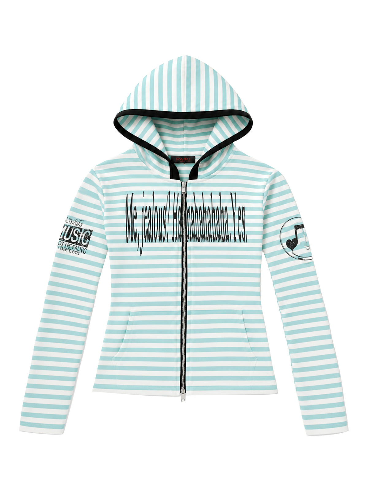PAIKI Music Antidote Striped Zip-Up Hoodie
