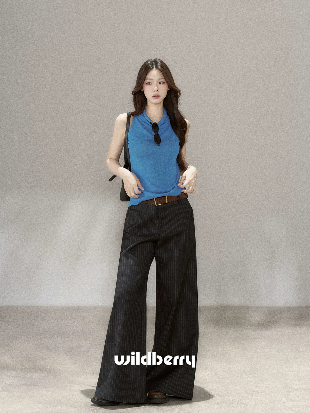 Wildberry Blue Slim Fit Moisture-Wicking Knit Tank Top