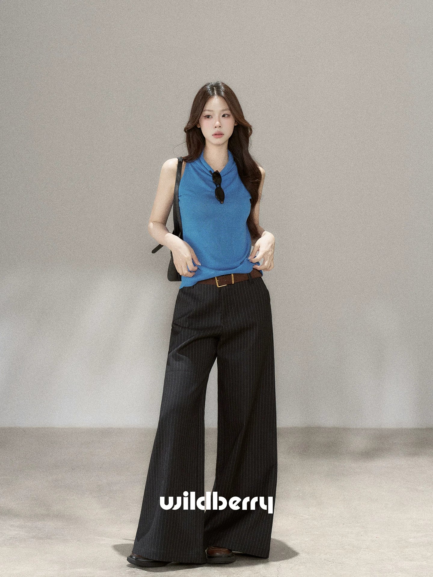 Wildberry Blue Slim Fit Moisture-Wicking Knit Tank Top