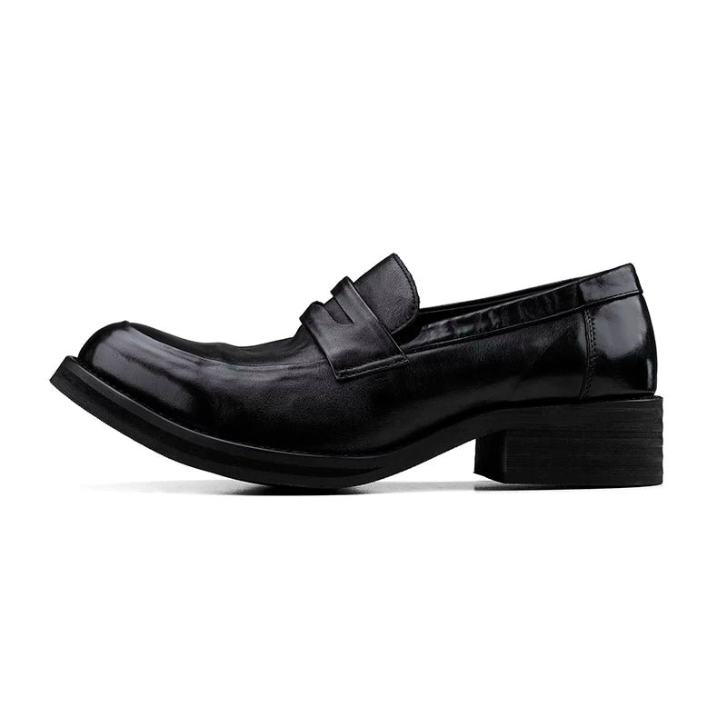 HANQIAORIJI Vegetable-Tanned Leather Apron-Toe Loafer