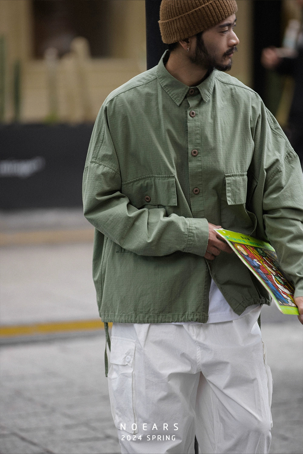 NOEARS Retro Loose Short Tooling Lapel Jacket