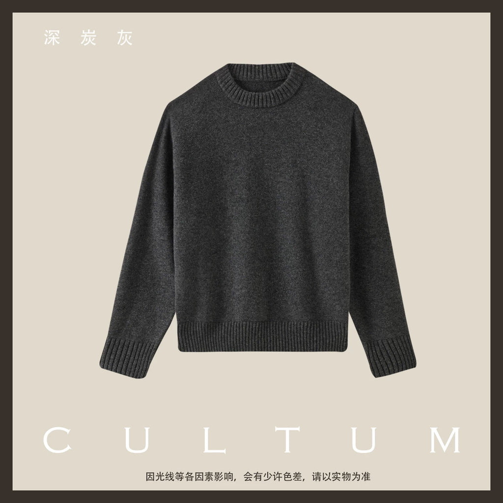 CULTUM 100% Merino Wool 620g Warm Relaxed Crewneck Sweater