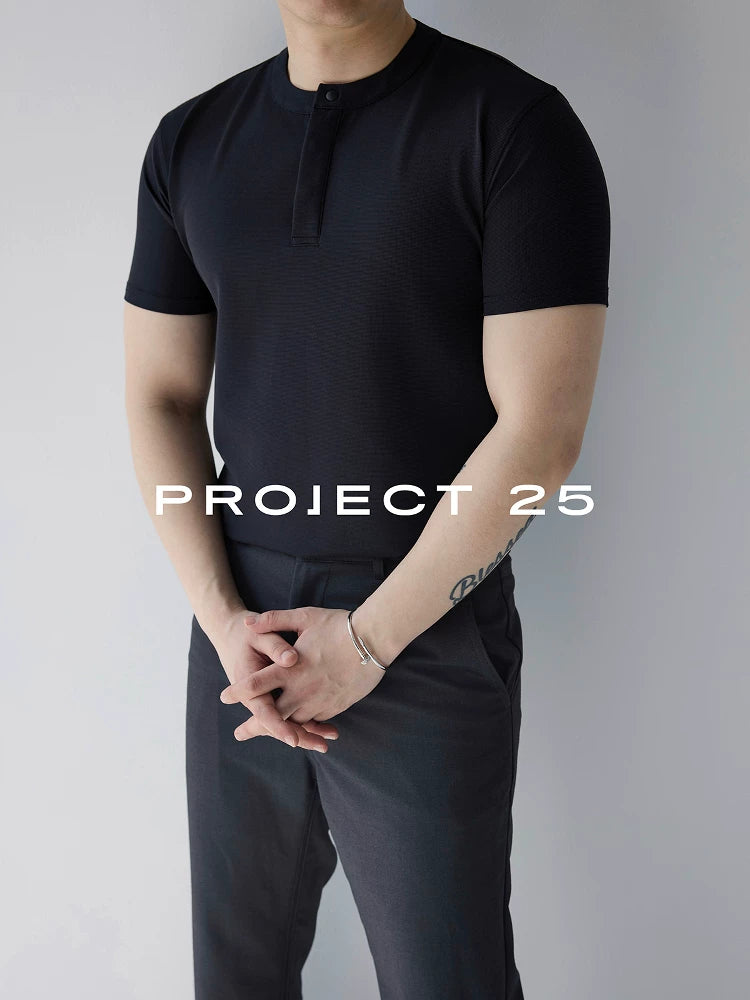 PROJECT 25 Cool-Touch Quick-Dry Slim-Fit Henley Tee