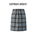 Cantonstory Blue Checkered Cropped Backless Tank Top