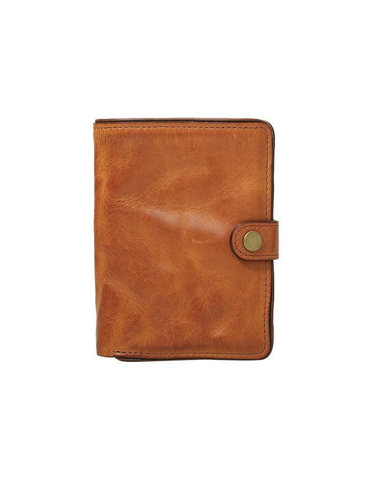 HALF WORK tanned leather short men's leather vertical cowhide wallet