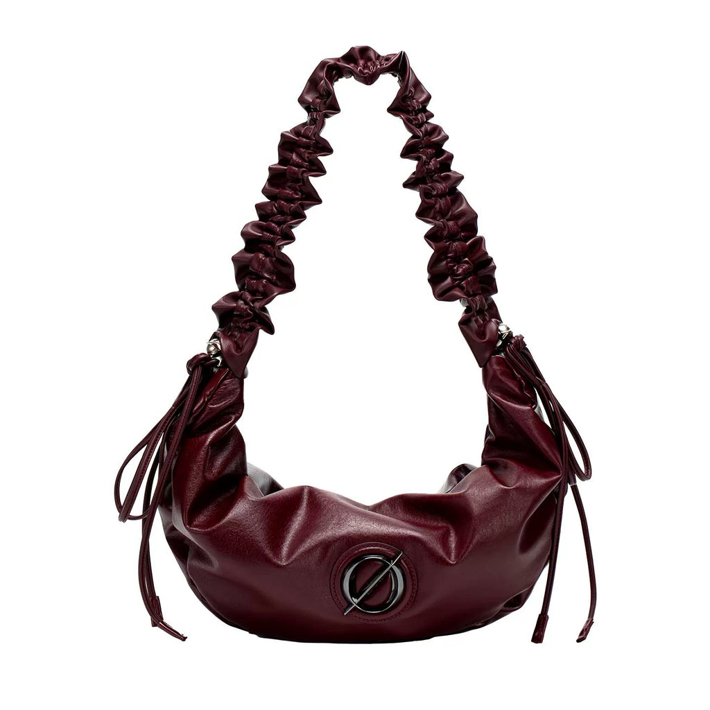 JELLY TOYBOY Chocolate Brown Leather Drawstring Shoulder Bag