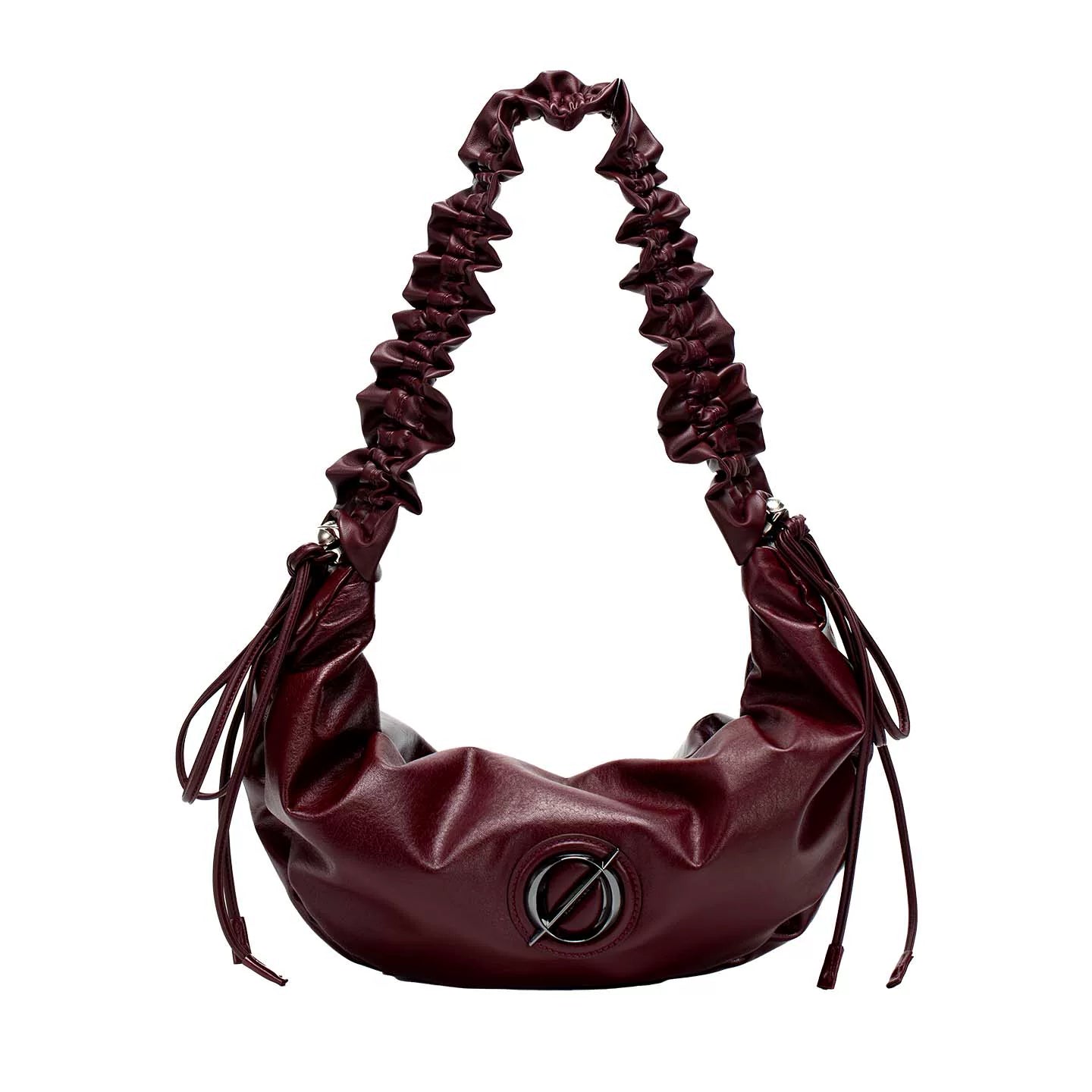 JELLY TOYBOY Chocolate Brown Leather Drawstring Shoulder Bag