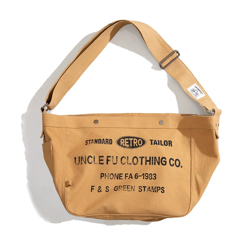 Madden Vintage Large Capacity Crossbody Letter Canvas Bag