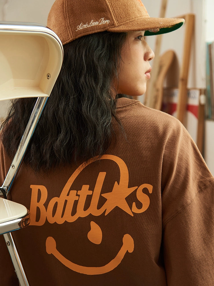 Battles Smiley Print Casual Tee