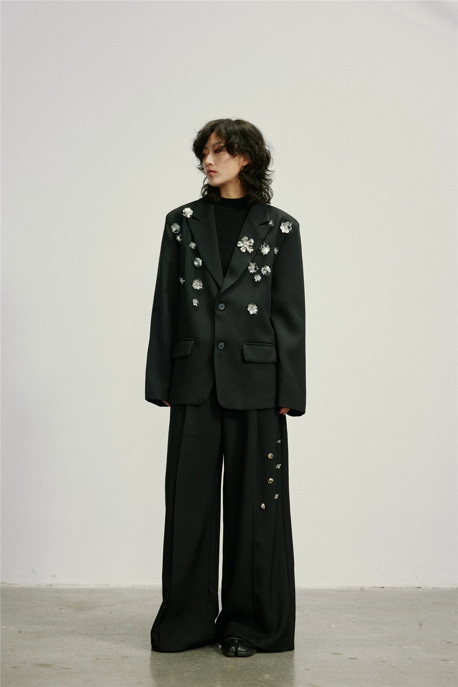 SUNYVONNE Metal Button-down Casual Suit