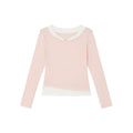 KANO Faux-Layered Long-Sleeve Turn-Down Collar Tee