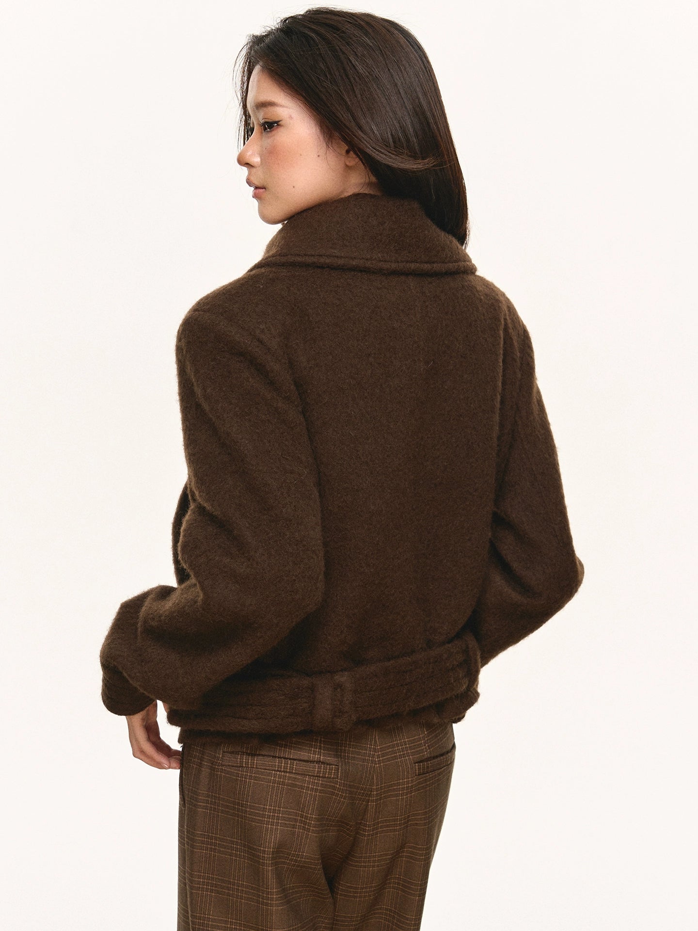 Anna aneae wool short double-sided woolen coat