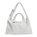 JANDRESS White Faux Leather Zip-Top Crossbody Bag