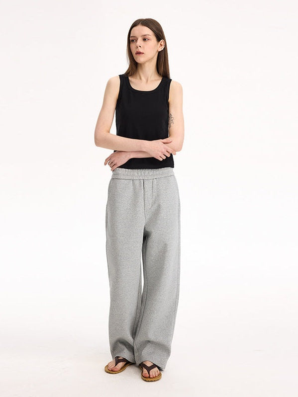 UNF Comfortable Lazy Loose Pendant Knitted Straight Scimitar Sweatpants