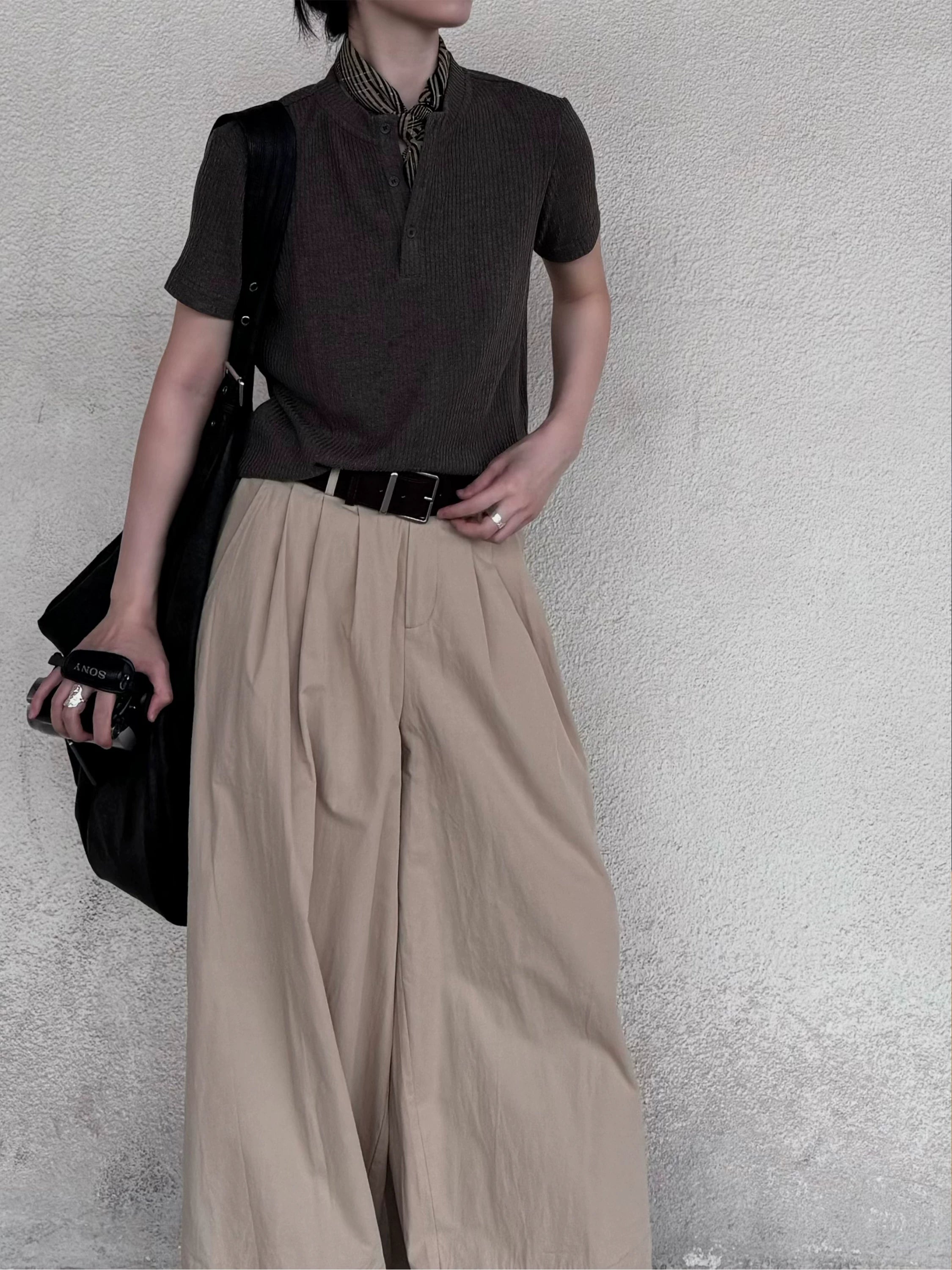 TERRAINCOGNITA Henry Collar Woolen Skin-friendly Tee