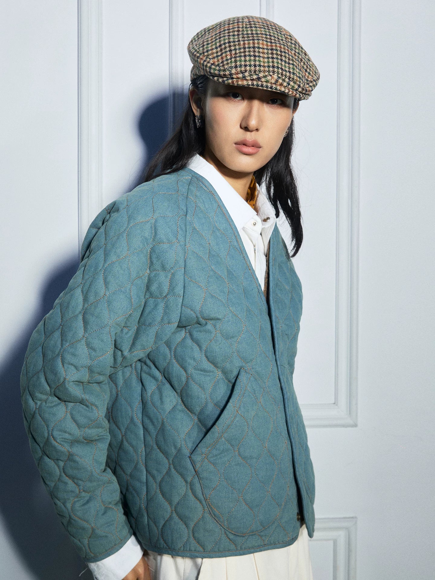 SOARIN Thermal V-neck Casual Tooling Rhombus Jacket