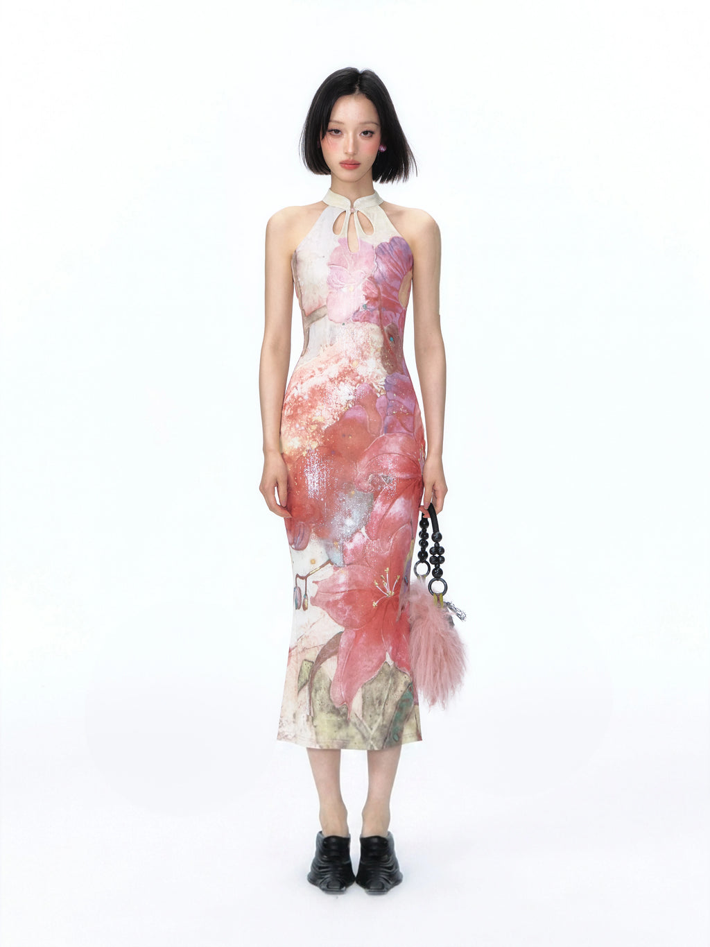 YEDM Illustrator Cutout Frog Cool-Touch Slim Fit Mermaid Dress